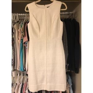 Ann Taylor Ivory Tweed Sheath Dress Size 2